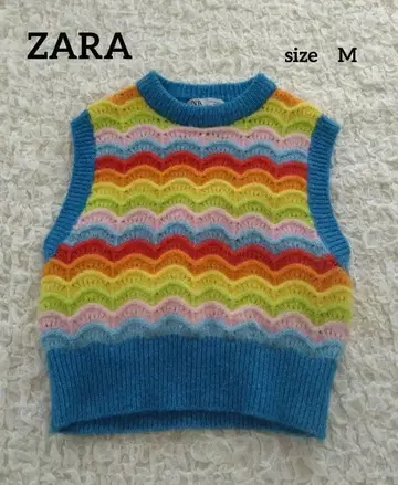 ZARA 자라 레인보우 니트 베스트 M 사이즈