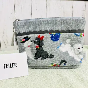 FEILER 개 자수 그레이 파우치
