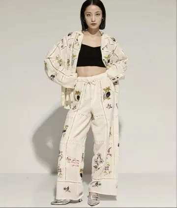 새상품급 todayful 자수 패치워크 셔츠 팬츠 세트 완판