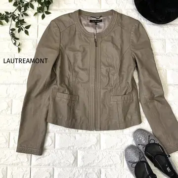 새상품급 LAUTREAMONT 베이지 램 가죽 라이더 자켓 40