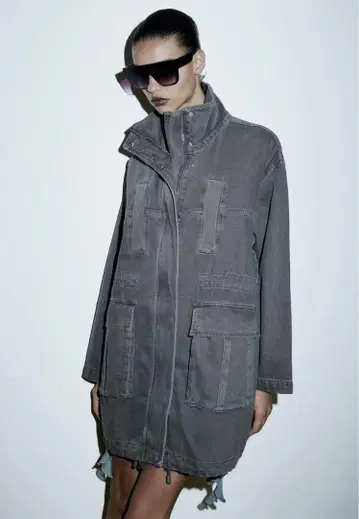 ZARA 오버 사이즈 데님 후드티