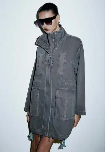 ZARA 오버 사이즈 데님 후드티