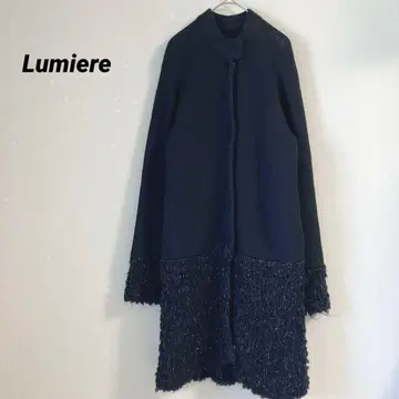 Lumiere 롱 코트 니트 코트 블랙 S