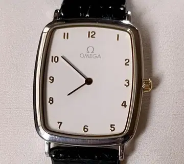 레어 OMEGA 스퀘어 손목시계 화이트
