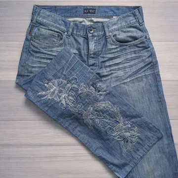 ARMANI JEANS 데님 팬츠 자수