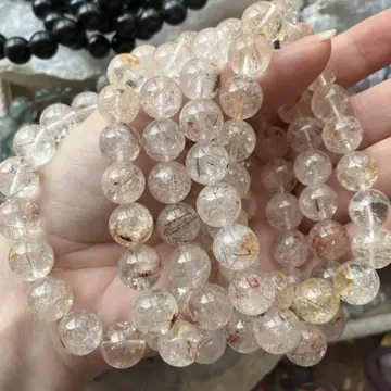 수정 비즈 (루틸 함유) 약 10mm