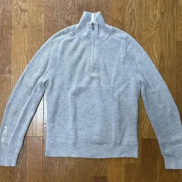 RLX 하프 지퍼 그레이 스웨터
