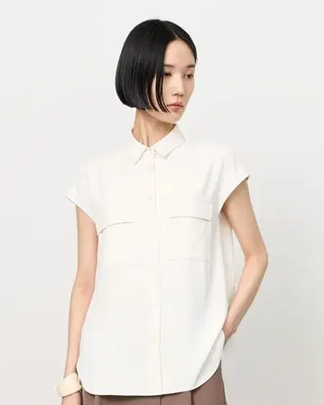 SOEJU 빈티지 새틴 셔츠 컬러 WHITE 사이즈 M