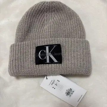 Calvin Klein Jeans 니트 모자 그레이 CK 로고