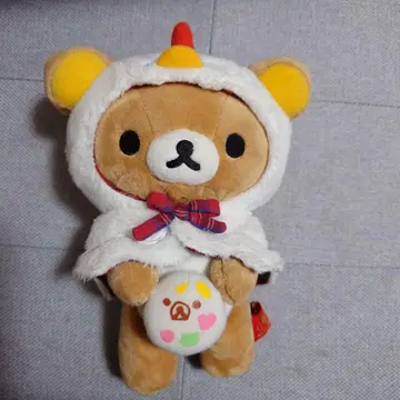 리락쿠마 캐러밴 한정판 봉제 인형 리락쿠마 닭 판초