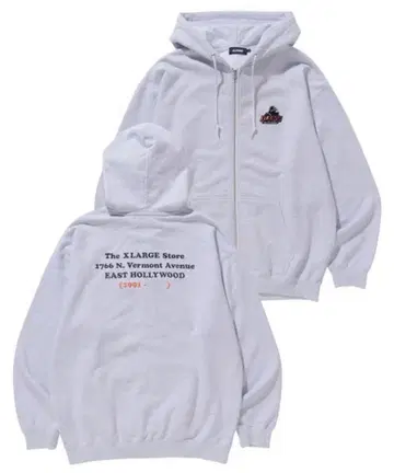 XLARGE 그레이 풀 집업 후드티 L 사이즈