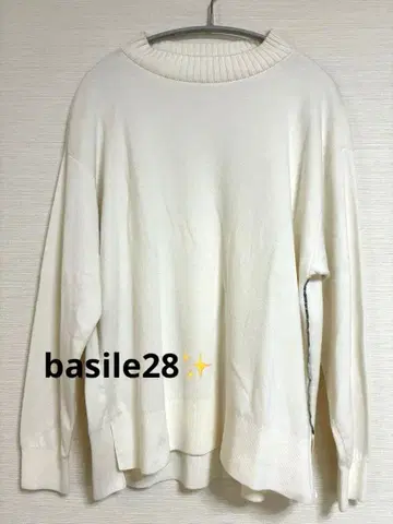 Basile28 아이보리 긴팔 스웨터 니트 코튼