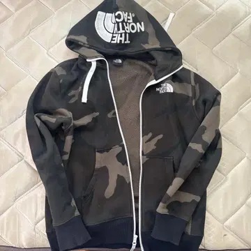 THE NORTH FACE 카모 패턴 풀 집업 후드티 S