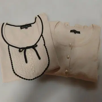 MISCHMASCH 베이지 펄 버튼 앙상블