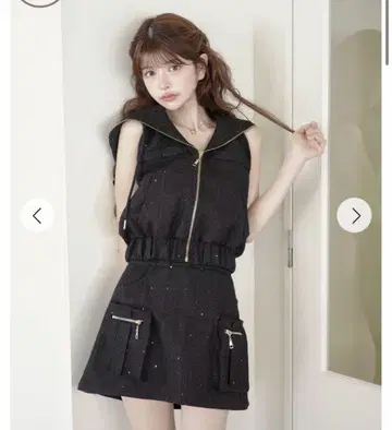 randy 트위드 카고 아메리 셋업 S