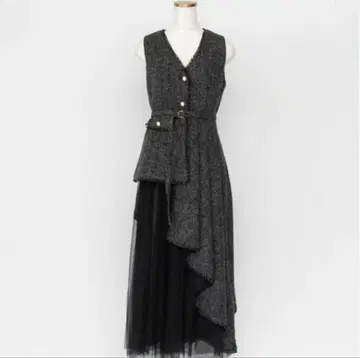 RANDA 란다 튤 레이어드 자켓 원피스 가을/겨울 트위드