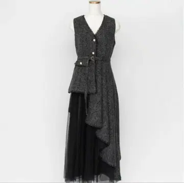 RANDA 란다 튤 레이어드 자켓 원피스 가을/겨울 트위드