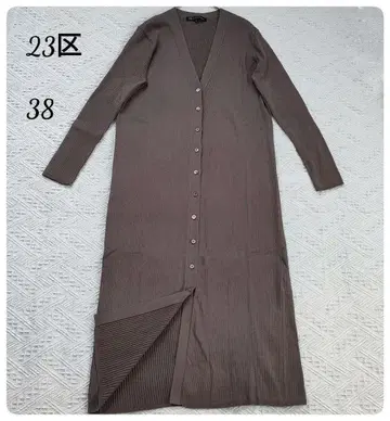 [새상품급] 23구 드라이 코튼 리브 롱 가디건 M 손세탁 가능 면