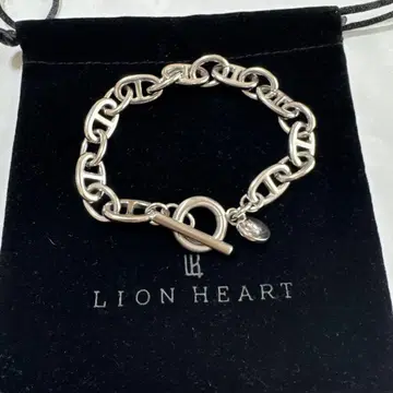 LION HEART 실버 체인 팔찌