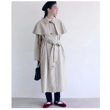 fig London GV Latine Watson 케이프 옷깃 롱 코트