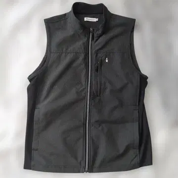 Hushhappies 블랙 스트라이프 지퍼 베스트