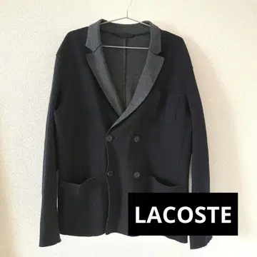 LACOSTE (라코스테) 울 니트 더블 브레스트 자켓 네이비