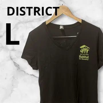 DISTRICT V넥T셔츠 L 사이즈 블랙