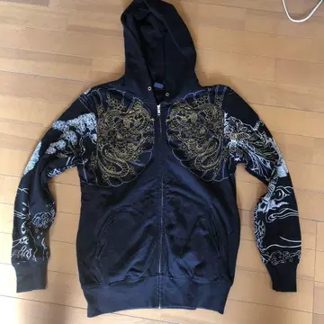 크롭 헤드 풀 집업 후드티 S 사이즈 블랙