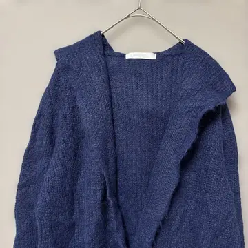 두클라쎄 프론트 오픈카디건 (L~XL) 네이비 알파카 89% 혼방