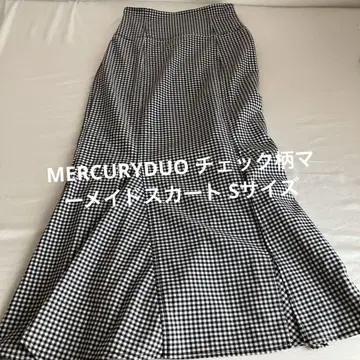 MERCURYDUO 체크 무늬 머메이드 스커트 S 사이즈