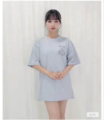 Honey Cinnamon 빅 실루엣 T셔츠 라이트 그레이