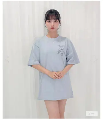 Honey Cinnamon 빅 실루엣 T셔츠 라이트 그레이