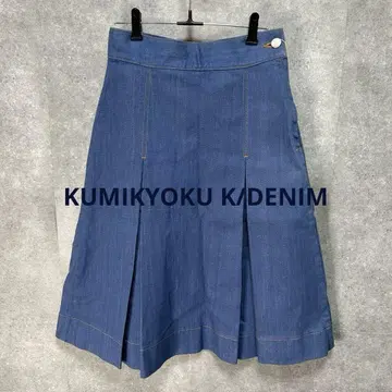 쿠미교쿠 KUMIKYOKU K/DENIM 데님 스커트 플리츠