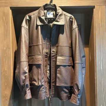 FREAK'S STORE 인조 가죽 블루종 브라운