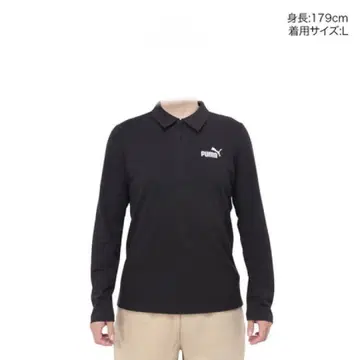 PUMA 긴팔 피케 셔츠 블랙 L 사이즈
