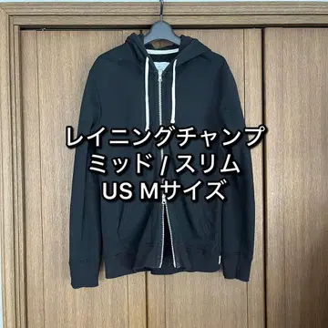 M 블랙 레이닝챔프 슬림 미드웨이트 지퍼 후드티 L