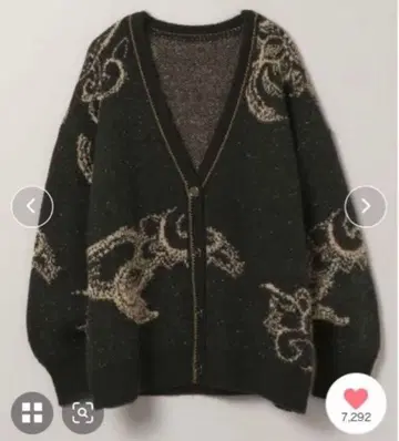 지나시스 Paisley 라메 기모 V 가디건 가디건 가디건