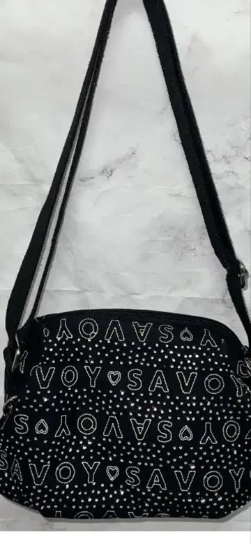 사보이 SAVOY 숄더백 사선 하트 자수 스팽글