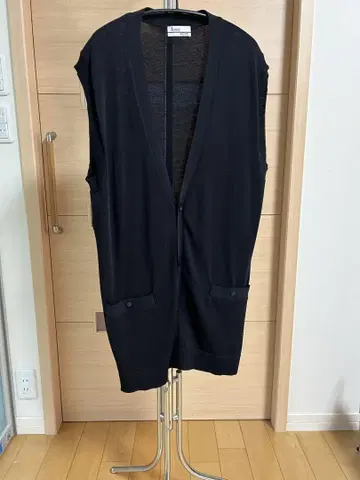 YAMADAYA 블랙 니트 베스트 슬리브리스