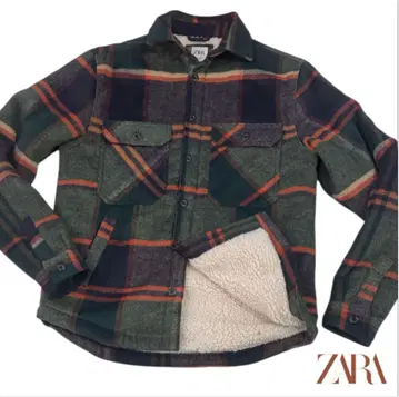 ZARA 체크 무늬 보아 셔츠 자켓 M 사이즈 (릴랙스 핏)