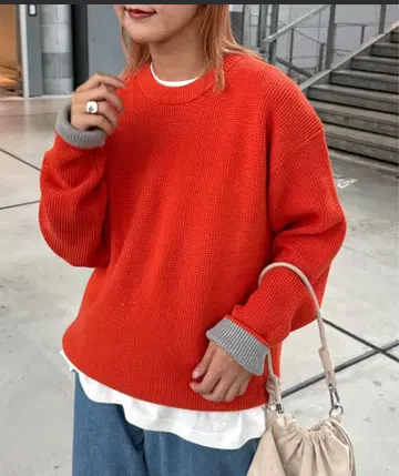 차오패닉 티피 키프 쉐이프 와플 니트 풀오버 L