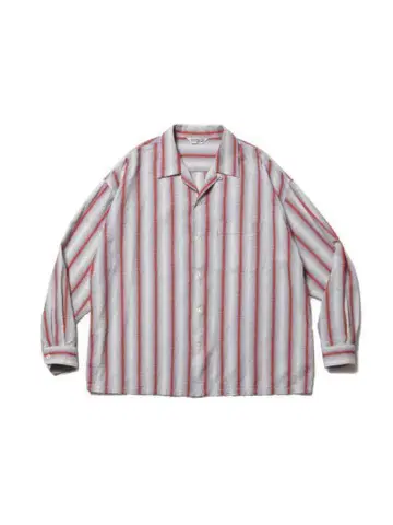 COOTIE 스네이크 스트라이프 오픈넥 L/S 셔츠
