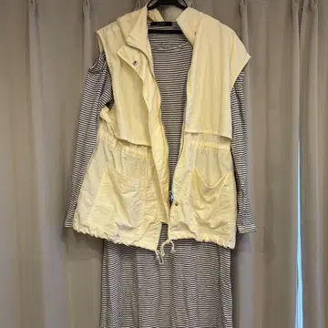 [ w closet ] 나일론 베스트, 원피스 세트