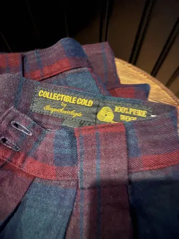 60s 70s 빈티지 울 체크 슬랙스 테이퍼드