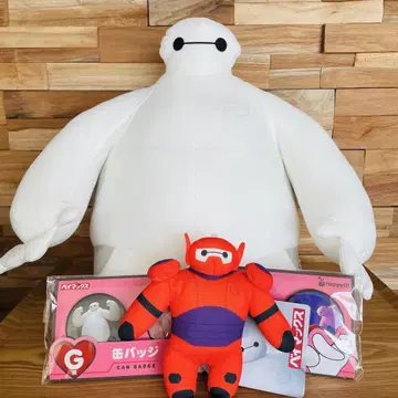 베이맥스 시원한 초 BIG 봉제 인형 캔뱃지