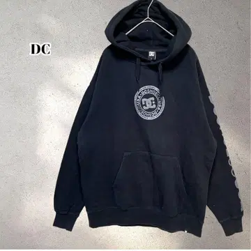 DC 풀오버 후드티 빅 로고 프린트 S 사이즈 블랙 후디 5689