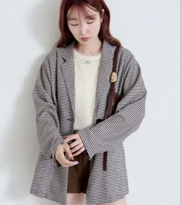 Kastane 체크 셔츠 자켓 블랙