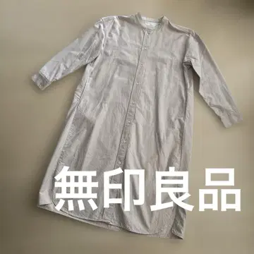 무인양품 코튼 100% M-L 사이즈 얇은 핑크 셔츠 원피스