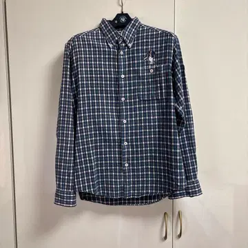 시나코바 셔츠 체크 긴팔 와펜
