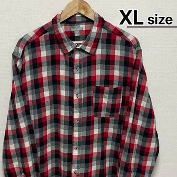 USA 구제 의류 플란넬 셔츠 XL 체크 레드 블랙 FALLS CREEK